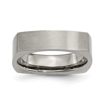 Satin 6mm Square Band Titanium, TB117-11.5, 883957763484