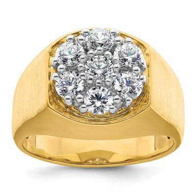 IBGoodman Men&#39;s Polished and Satin Complete Lab Grown VS/SI FG Ring 14k Two-tone Gold, B220079-4YWL