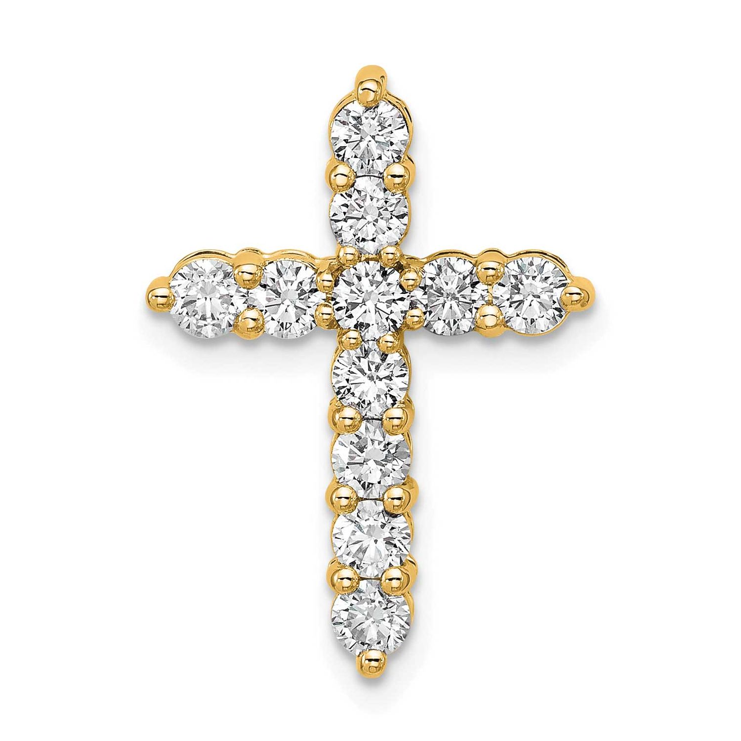 Lab Grown Diamond 1ctw VS/SI FGH Cross Pendant 14k Gold, PM10448-LG,