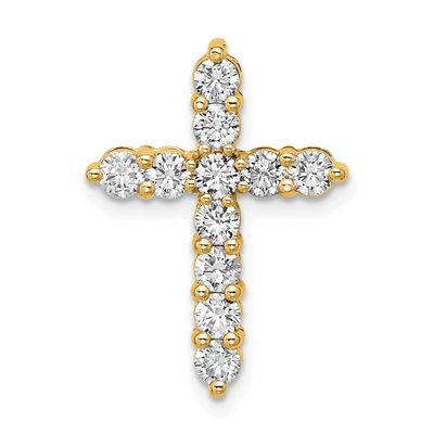Lab Grown Diamond 1ctw VS/SI FGH Cross Pendant 14k Gold, PM10448-LG,