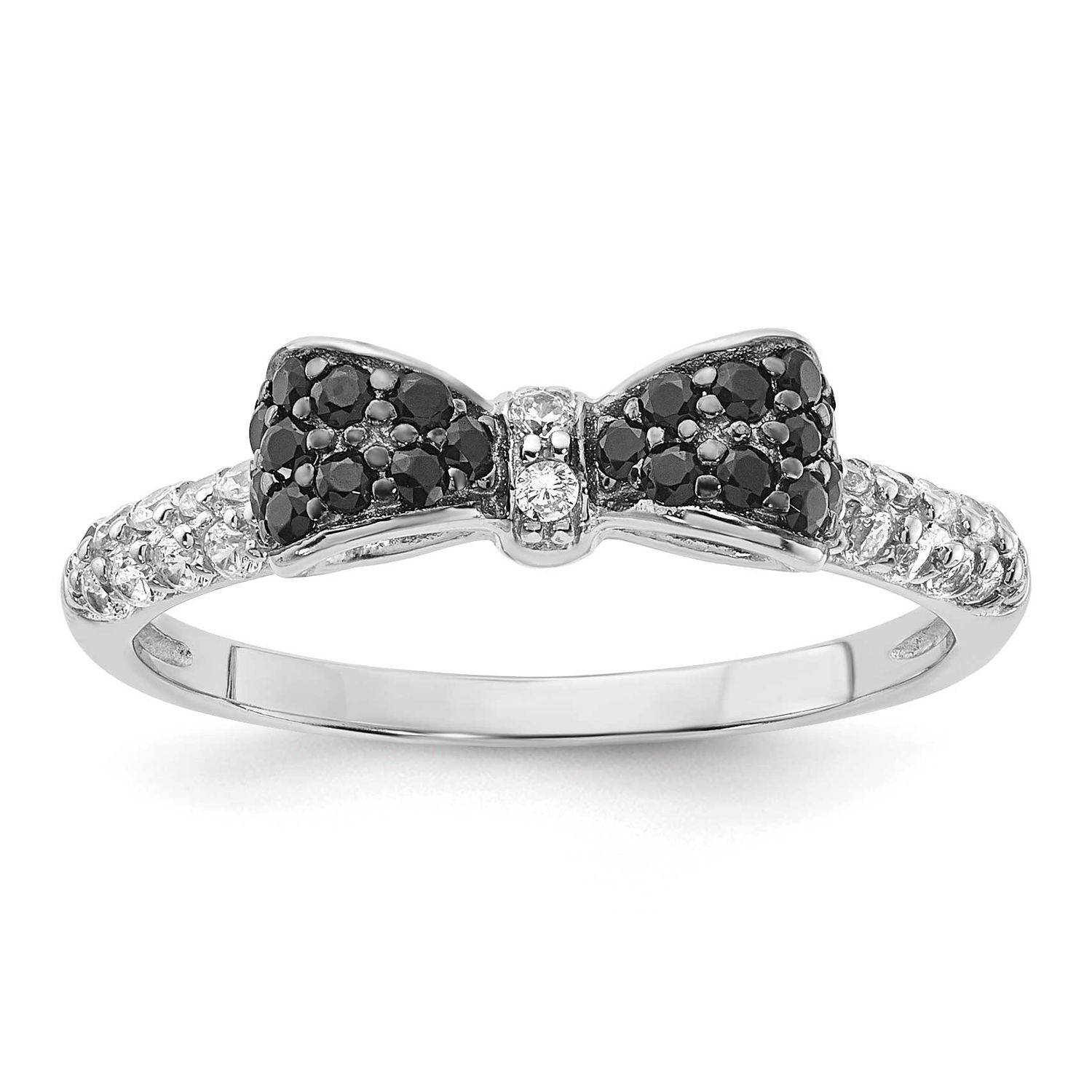 Cheryl M Polished Yellow and White CZ Ring Sterling Silver Rhodium-plated, QCM1949-7,