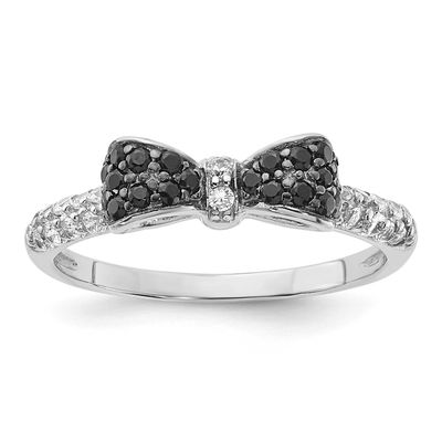 Cheryl M Polished Yellow and White CZ Ring Sterling Silver Rhodium-plated, QCM1949-7,