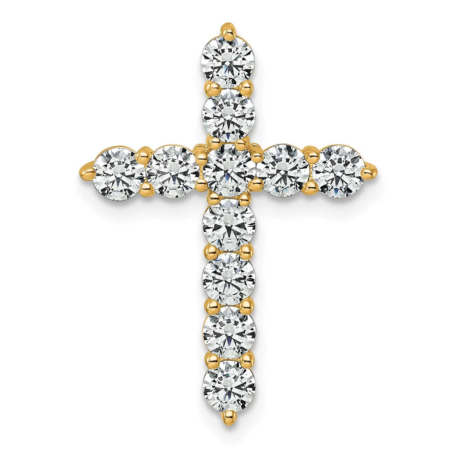 Lab Grown Diamond 2ctw VS/SI FGH Cross Pendant 14k Gold, PM10450-LG,