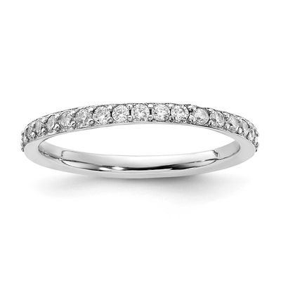 Cheryl M Polished CZ Eternity Ring Sterling Silver Rhodium-plated, QCM1941-6,