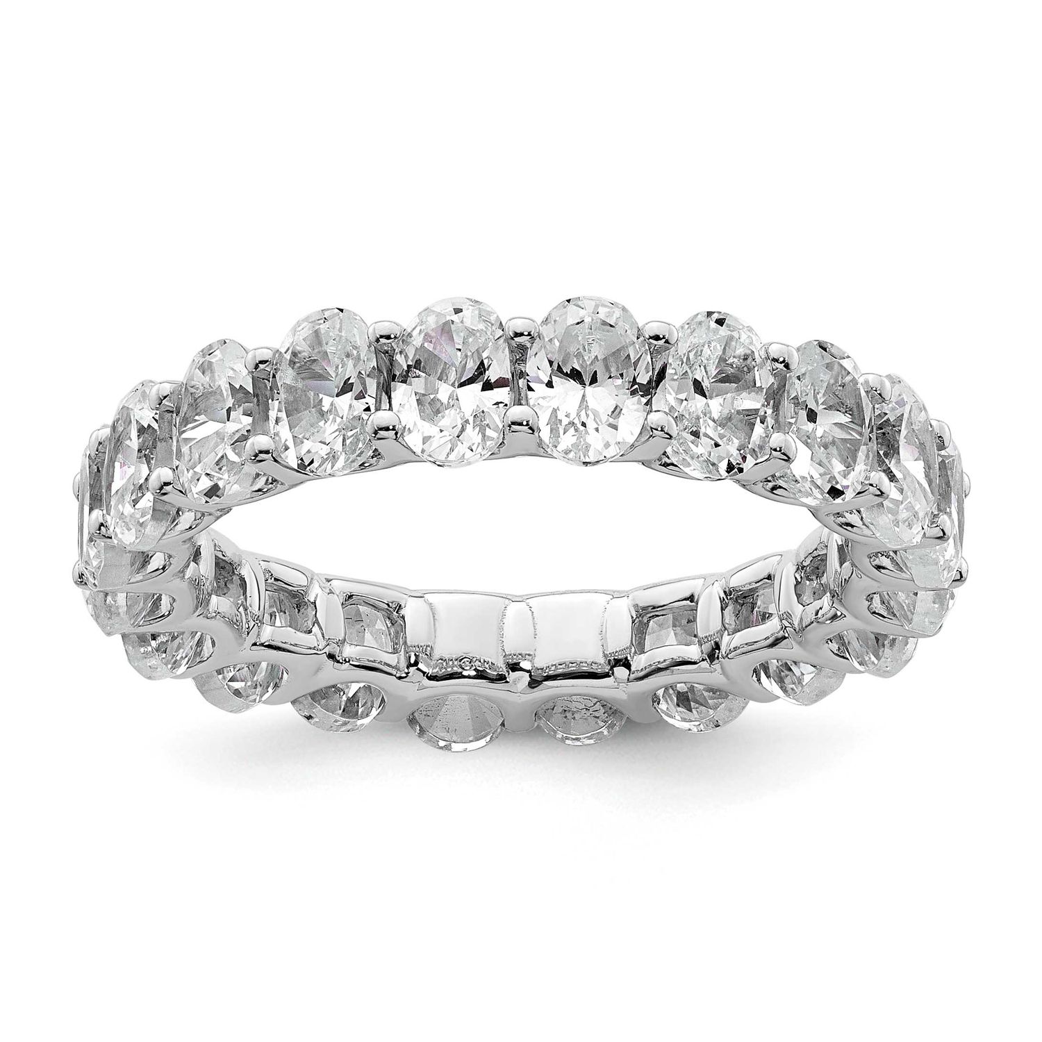 Oval Lab Grown Diamond VS/SI FGH Eternity Band 14k White Gold, RM10428-400-7WLG,