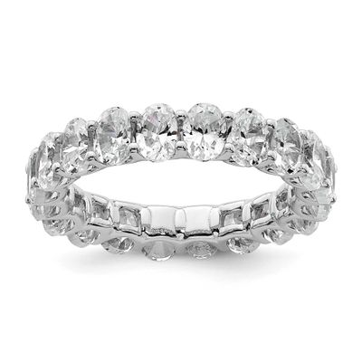 Oval Lab Grown Diamond VS/SI FGH Eternity Band 14k White Gold, RM10428-400-7WLG,