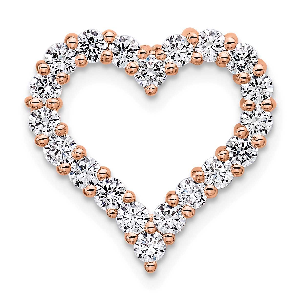 Lab Grown Diamond VS/SI FGH Heart Pendant 14k Rose Gold, PM10441-RLG,