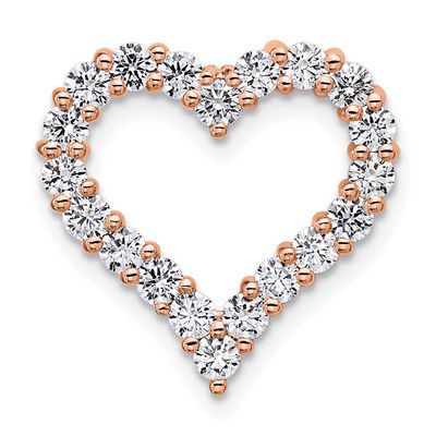 Lab Grown Diamond VS/SI FGH Heart Pendant 14k Rose Gold, PM10441-RLG,