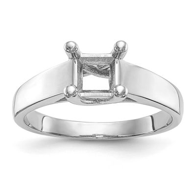 1 carat 5.70mm 4-Prong Square Princess Solitaire Engagement Ring Mounting 14k White Gold, RM1960E-1