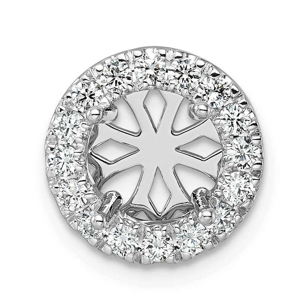 Lab Grown VS/SI FGH Diamond Round Halo Complete Pendant 14k White Gold, PM4452-200-CWLG,