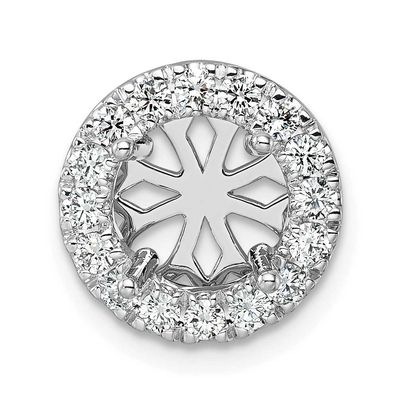 Lab Grown VS/SI FGH Diamond Round Halo Complete Pendant 14k White Gold, PM4452-200-CWLG,