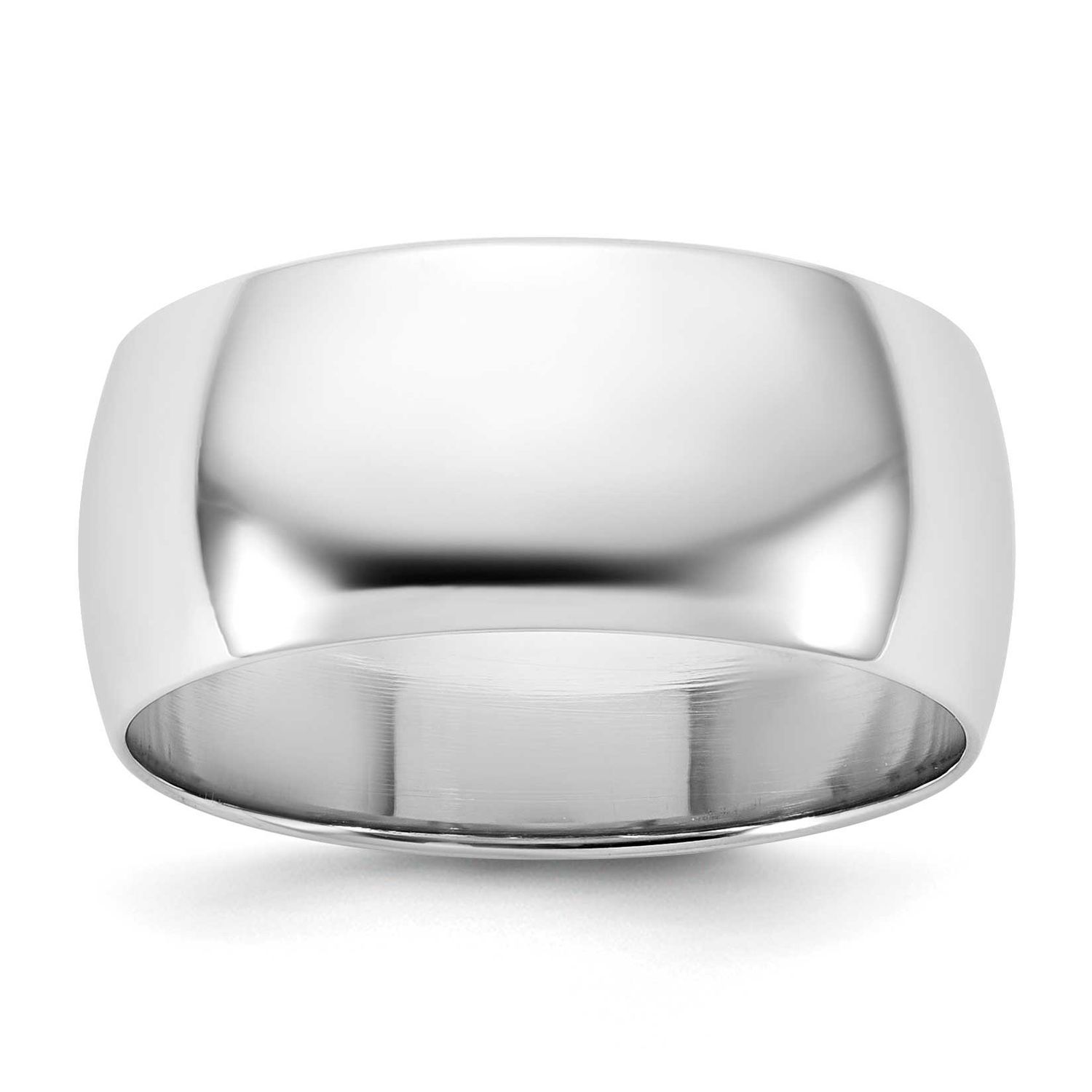 8.5mm Half Round Band 10k White Gold, 1WHRL085-8,