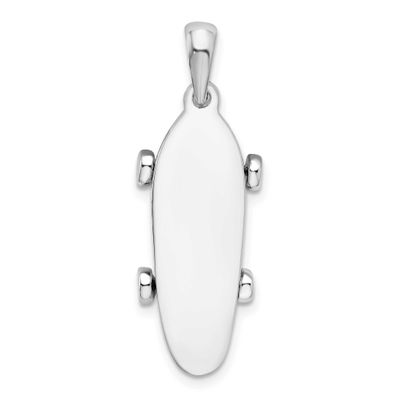 De-Ani Polished Moveable 3D Skateboard Pendant Sterling Silver Rhodium-plated, QC10585, 637218184521
