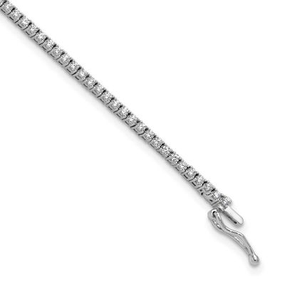 1.5mm CZ 109 Stone 8 inch Bracelet Sterling Silver Rhodium-plated, QSH178-8, 196904345610
