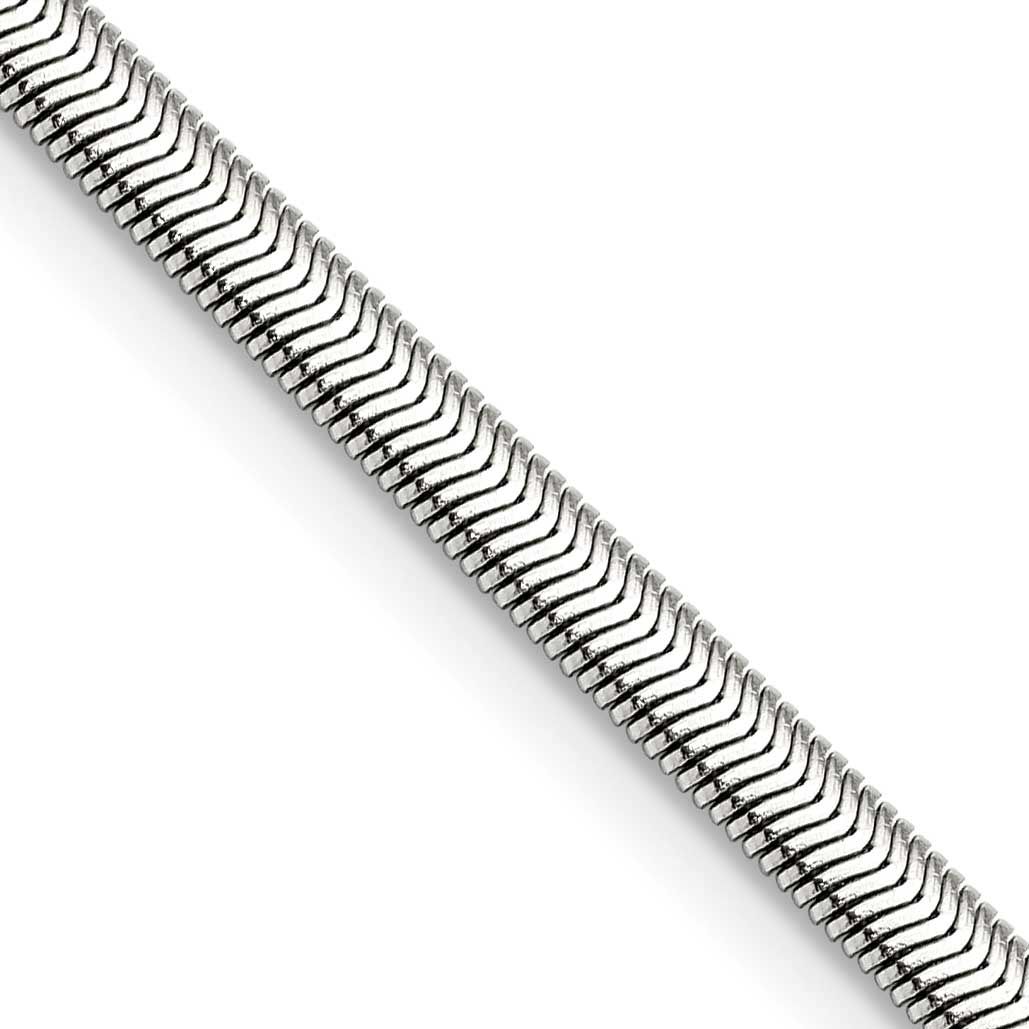 4.2mm 20 inch Flat Snake Chain Stainless Steel Polished, SRN670-20, 886774042749