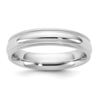 4.5mm Milgrain Comfort Fit Band 14k White Gold, WMC045-5,