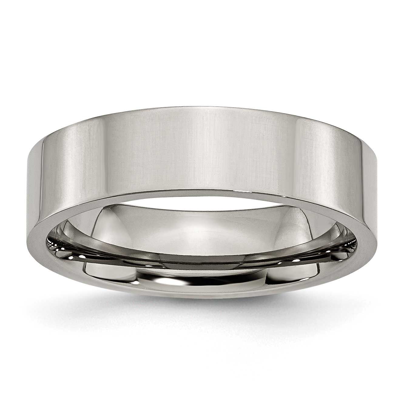 6mm Flat Band Titanium Polished, TB31-14, 883957806679