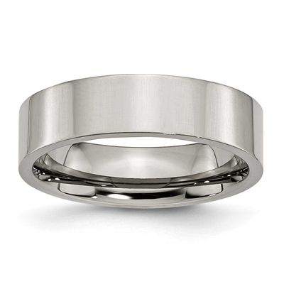 6mm Flat Band Titanium Polished, TB31-14, 883957806679