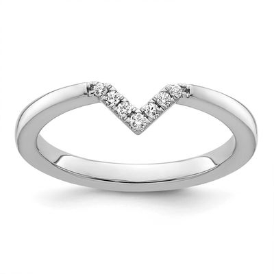 Diamond V-Shape Ring 14k White Gold, SK2118-5,