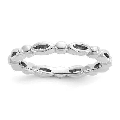 Sterling Silver Rhodium-plated Ring Sterling Silver Rhodium-plated, QSK2287-9,