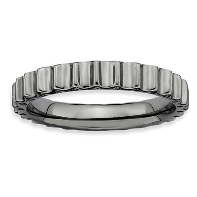 Black-plated Ring Sterling Silver, QSK257-5, 883957101750