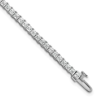 5.025 ctw. Lab Grown Diamond VS/SI FGH Princess Tennis Bracelet 14k White Gold, BM10326-WLG,
