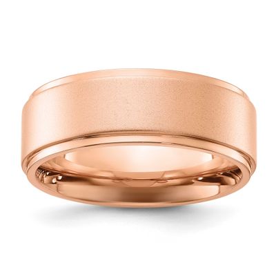 Rose IP-plated Brushed Center 8mm Band Stainless Steel Polished, SR748-13, 196904252956