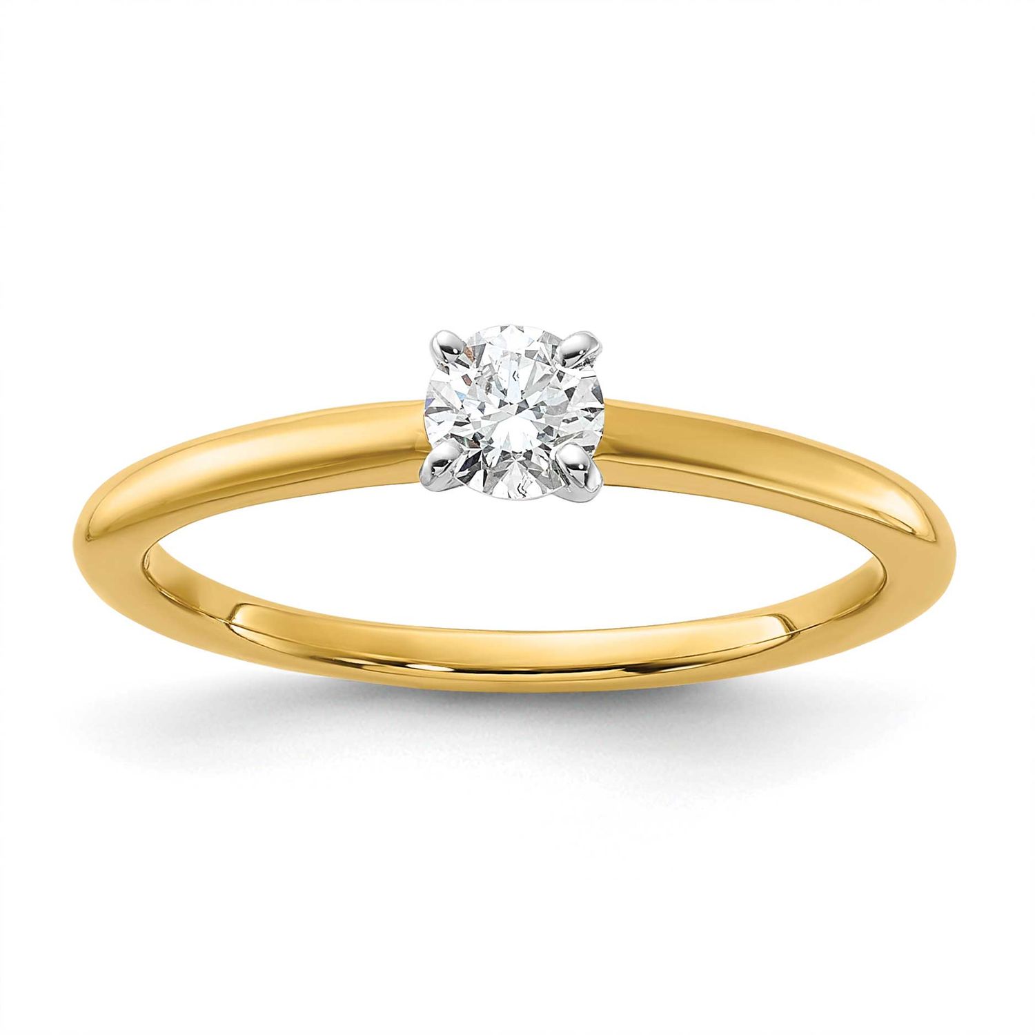 1/4 carat Round VS/SI GH Lab Grown Diamond Solitaire 4 Prong Ring 14k Two-tone Gold, RM5965R-025-5L