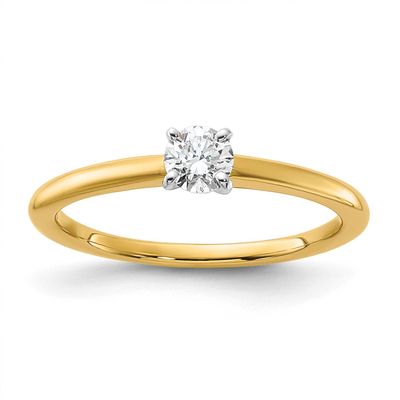 1/4 carat Round VS/SI GH Lab Grown Diamond Solitaire 4 Prong Ring 14k Two-tone Gold, RM5965R-025-5L