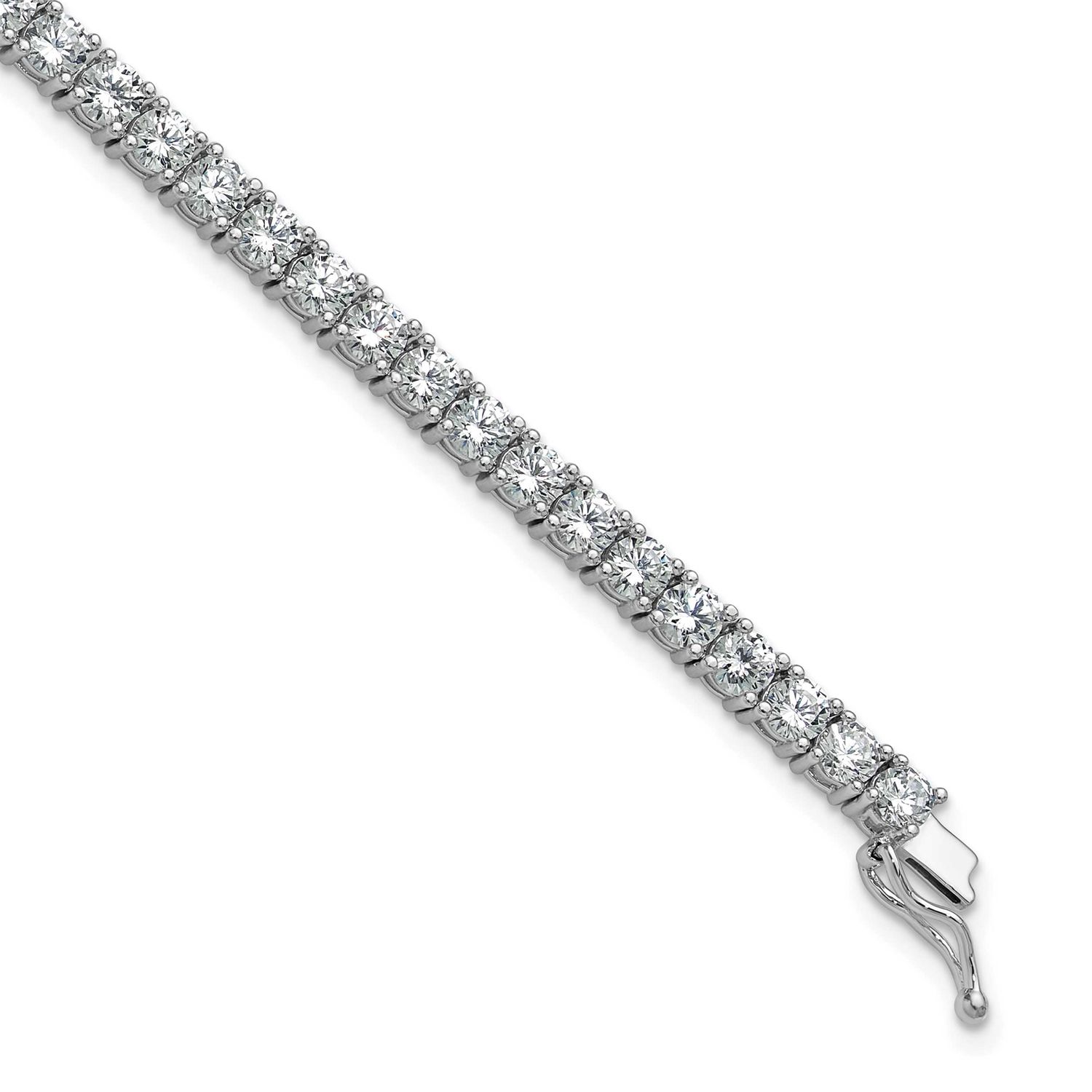 3.5mm CZ 54 Stone 8 inch Bracelet Sterling Silver Rhodium-plated, QSH181-8, 196904346280