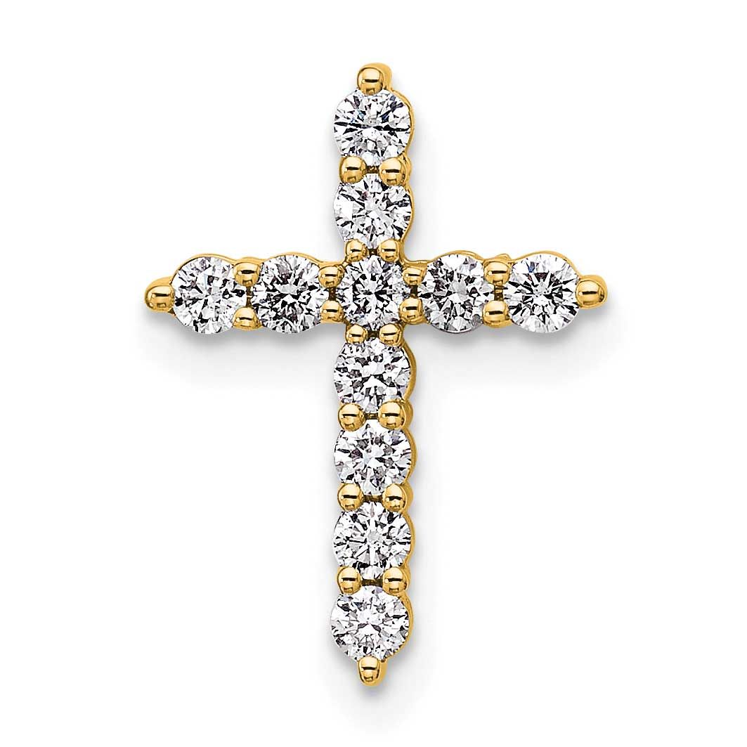 Lab Grown Diamond VS/SI FGH Cross Pendant 14k Gold, PM10446-LG,