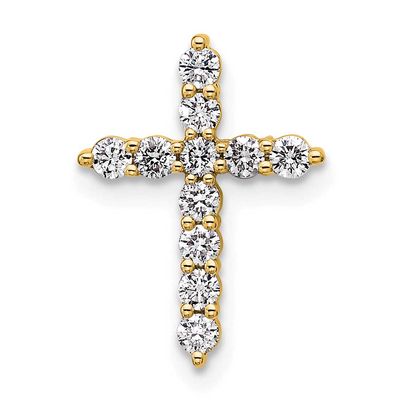 Lab Grown Diamond VS/SI FGH Cross Pendant 14k Gold, PM10446-LG,