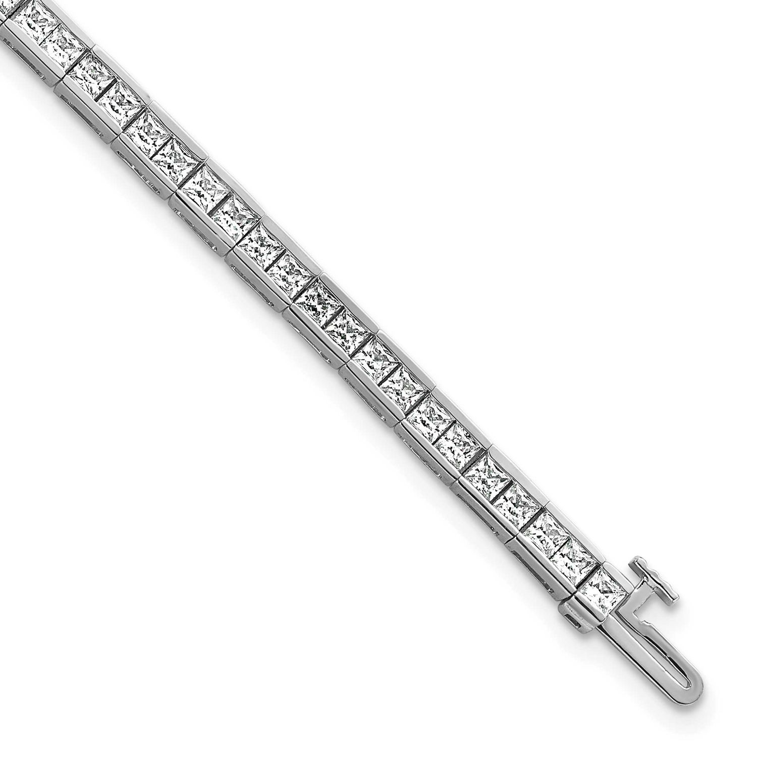 Lab Grown Diamond VS/SI FGH Princess Tennis Bracelet 14k White Gold, BM10330-WLG,