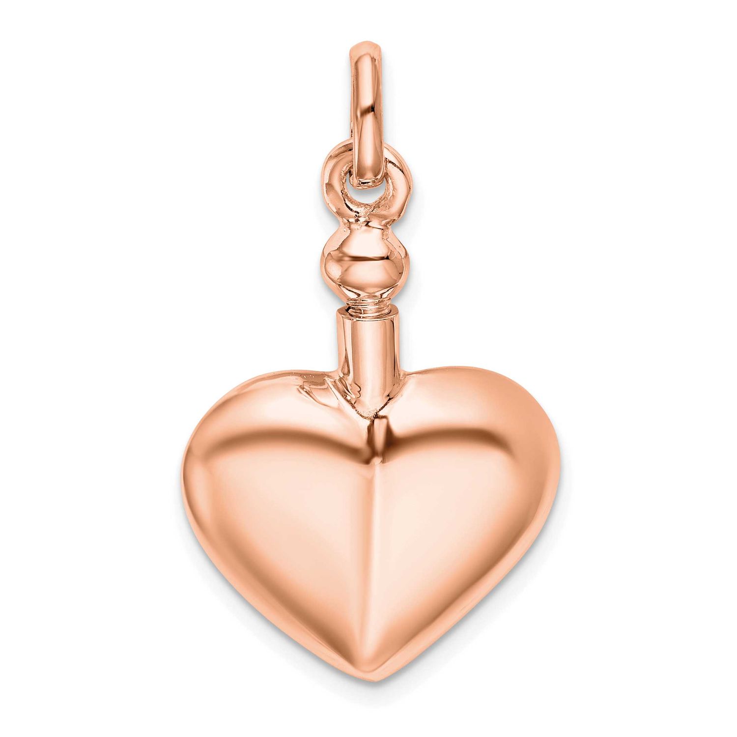 Rose Gold-Tone Polished Screw Top Ash Holder Pendant Sterling Silver, QC9177RP,