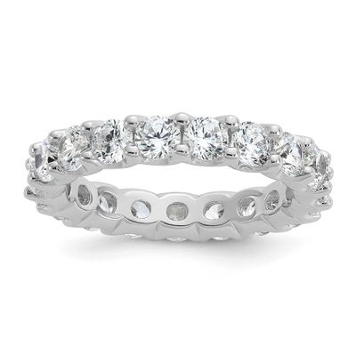 3.5mm CZ 18 Stone Eternity Band Sterling Silver Rhodium-plated, QSH151-7,