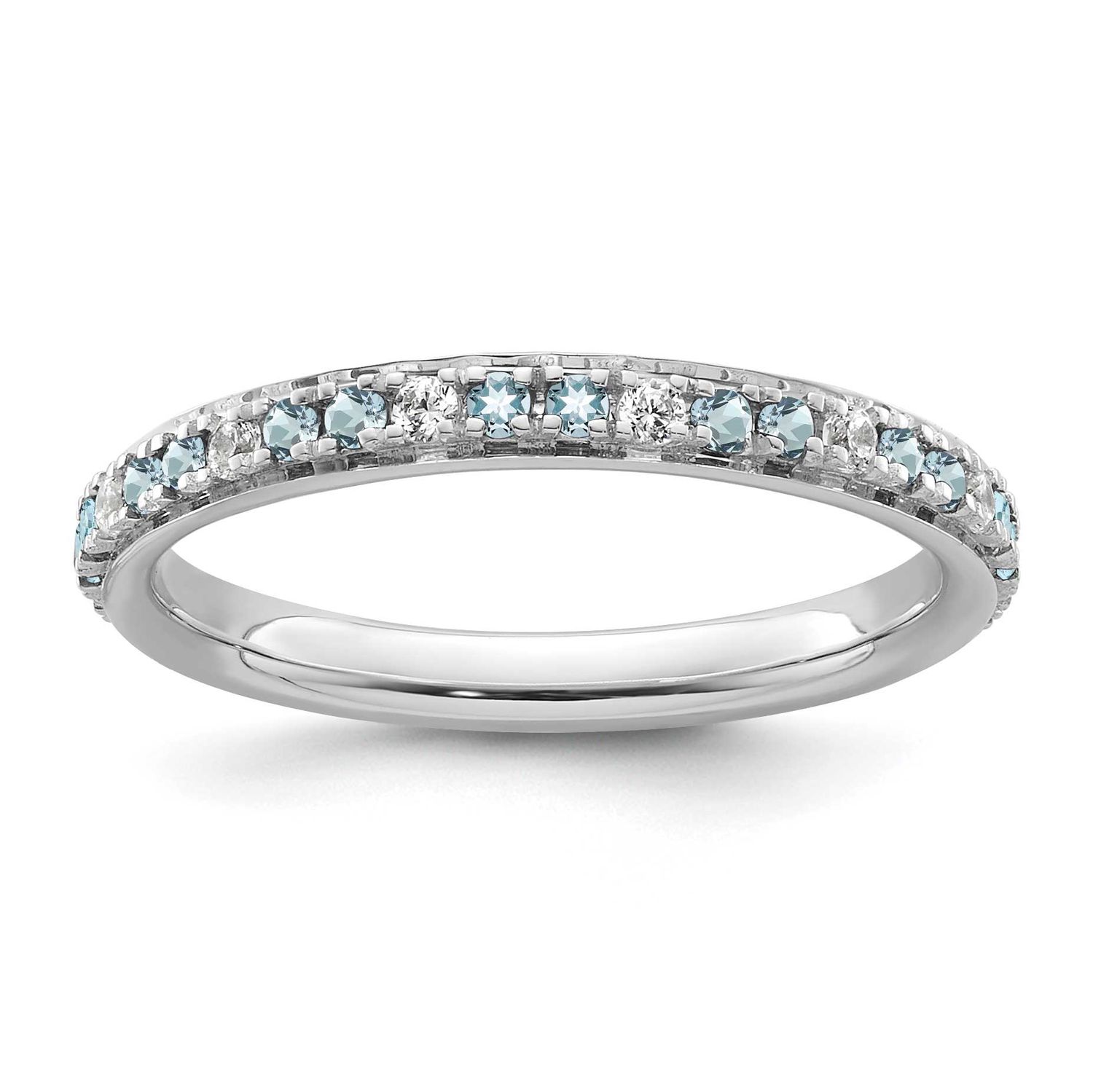 Aquamarine and Diamond Ring 14k White Gold, SK2201-6,