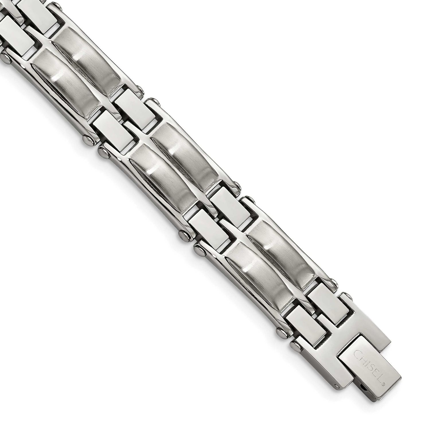 Brushed 8.5 inch Link Bracelet Stainless Steel Polished, SRB2001-8.5, 191101644924