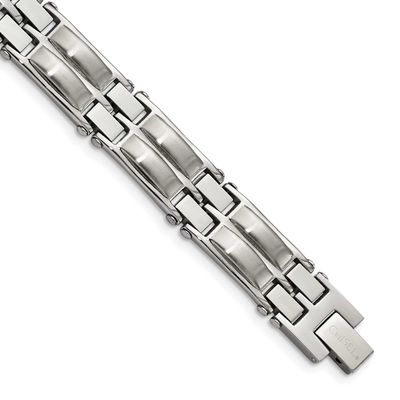 Brushed 8.5 inch Link Bracelet Stainless Steel Polished, SRB2001-8.5, 191101644924