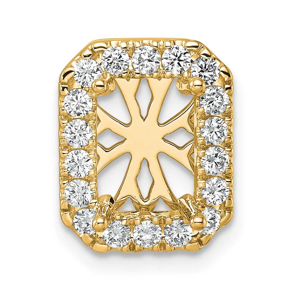 Lab Grown VS/SI FGH Diamond Radiant Halo Semi-mount Pendant 14k Gold, PM10288-200-LG,