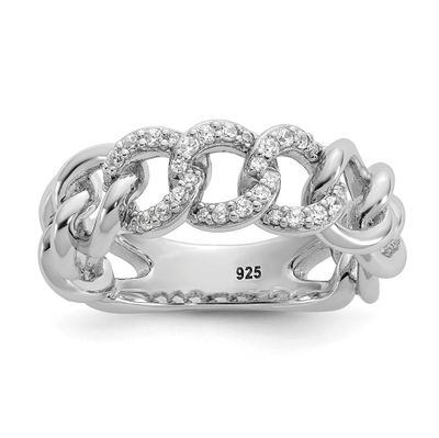 CZ 30 Stone Ring Sterling Silver Rhodium-plated, QSH170-7, 196904314319