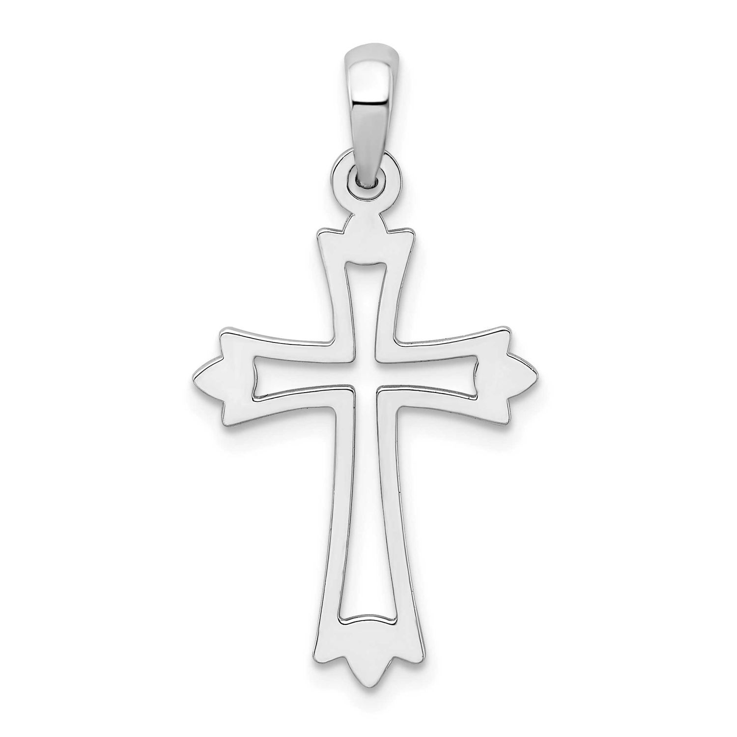 De-Ani Pointed Ends Cut-Out Cross Pendant Sterling Silver Rhodium-plated, QC10301, 637218172344