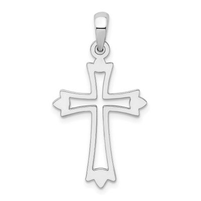 De-Ani Pointed Ends Cut-Out Cross Pendant Sterling Silver Rhodium-plated, QC10301, 637218172344