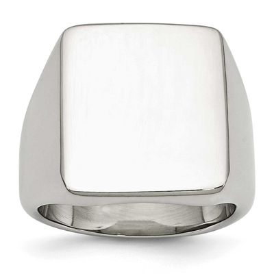 Signet Ring Stainless Steel Polished, SR344-11, 191101193378
