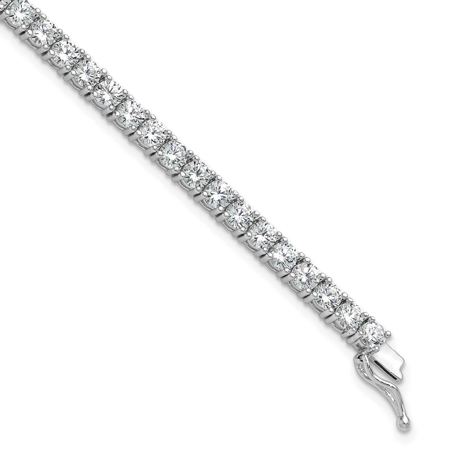 3.5mm CZ 48 Stone 7 inch Bracelet Sterling Silver Rhodium-plated, QSH181-7, 196904313930