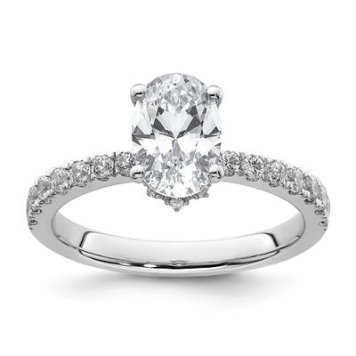 Lab Grown Diamond VS/SI FGH S/M Oval Engagement Ring 14k White Gold, RM6302EO-150-WLG,