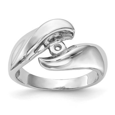 Peg Set Bypass Solitaire Engagement Ring Mounting 14k White Gold, RM2024E-W,