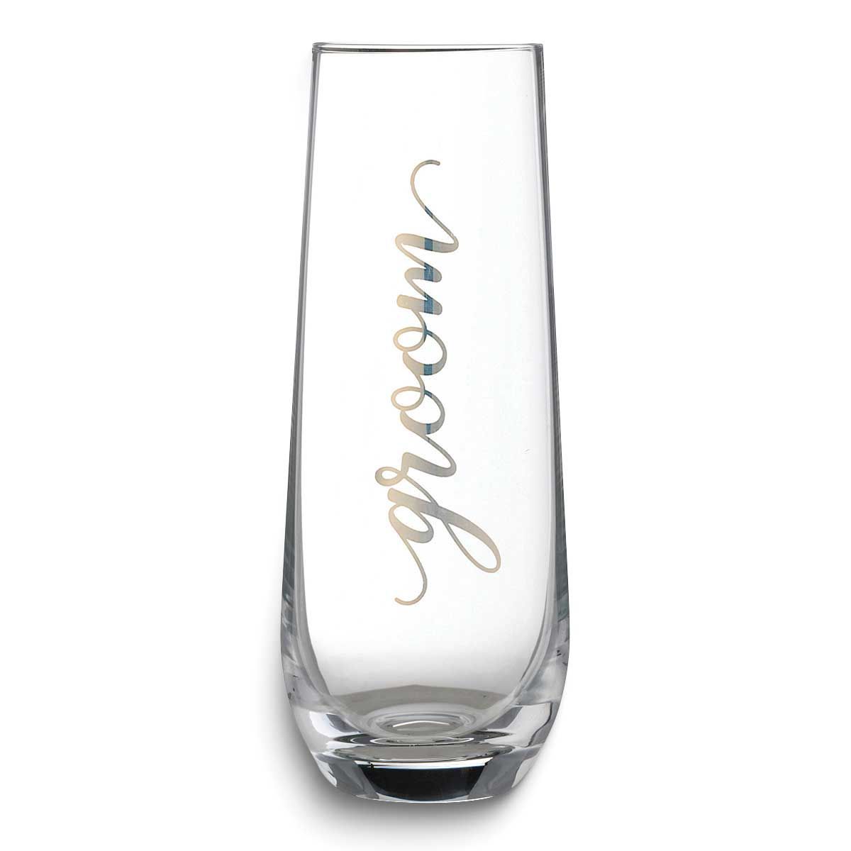 Lillian Rose Gold-tone GROOM Stemless Champagne Glass , GM21902, 710309450078