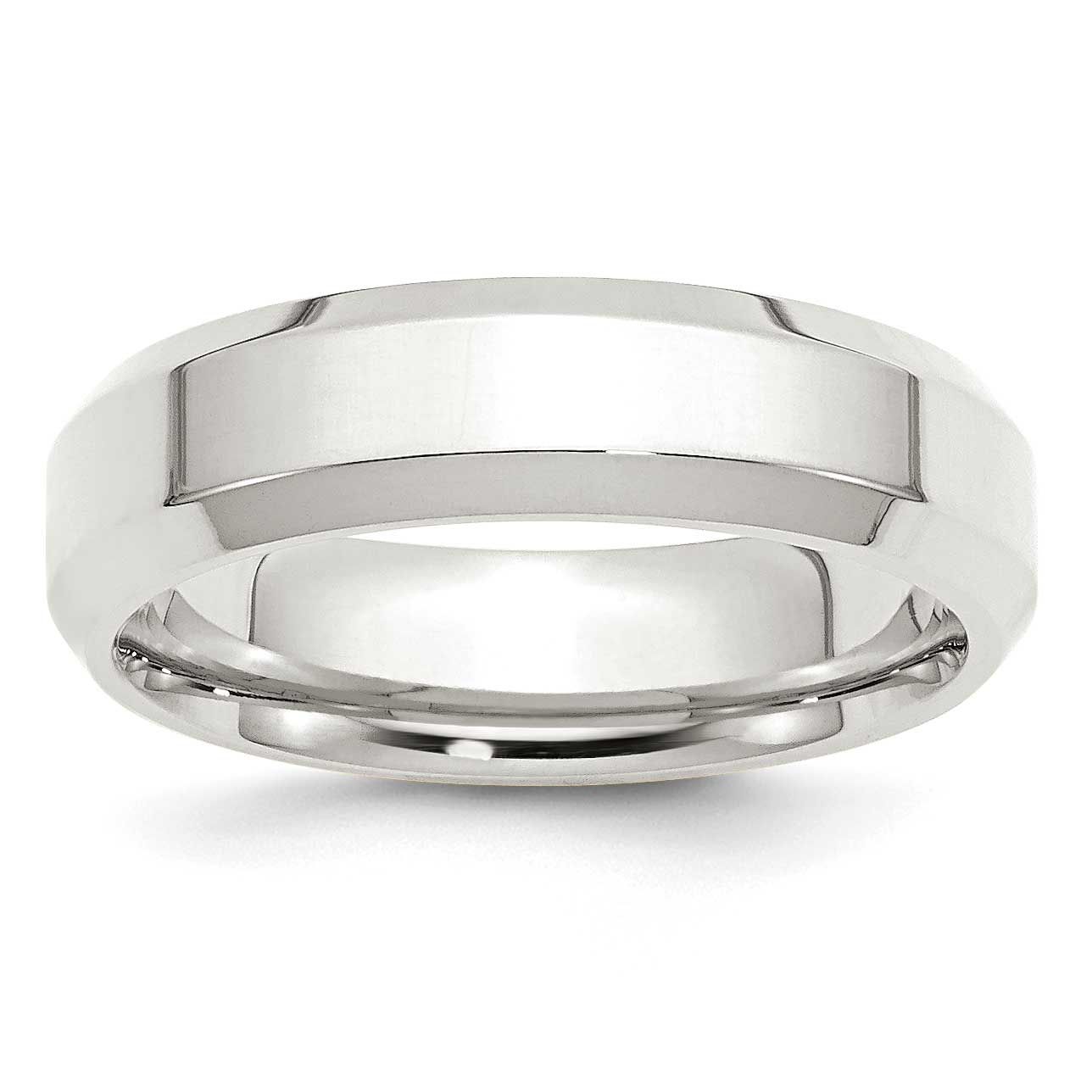 6mm Beveled Edge Ring Sterling Silver, QBEC060-6.5, 886774328058