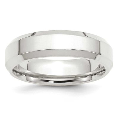 6mm Beveled Edge Ring Sterling Silver, QBEC060-6.5, 886774328058