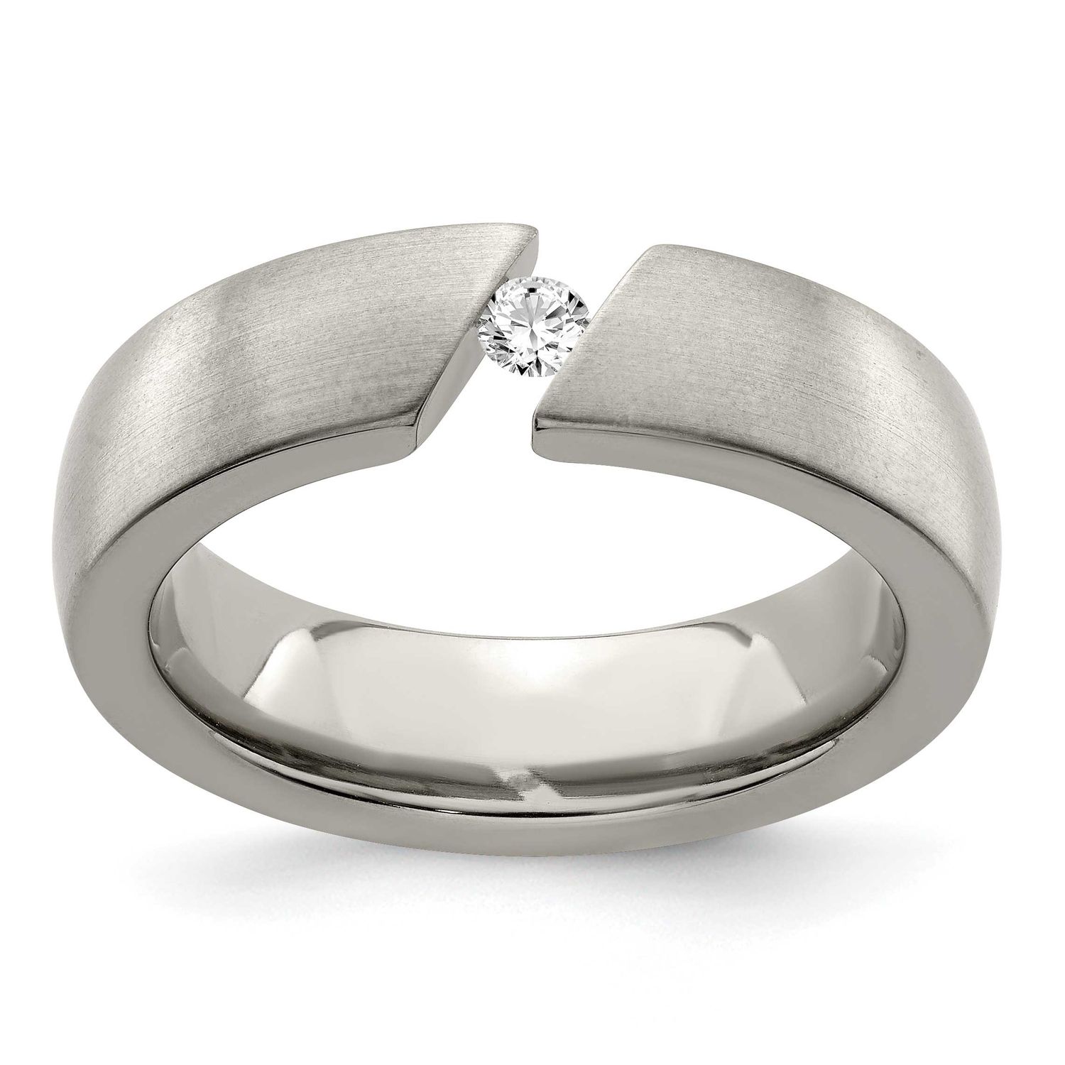Edward Mirell .10ct Diamond 6mm Band Titanium Brushed, EMR210-10, 886774316826
